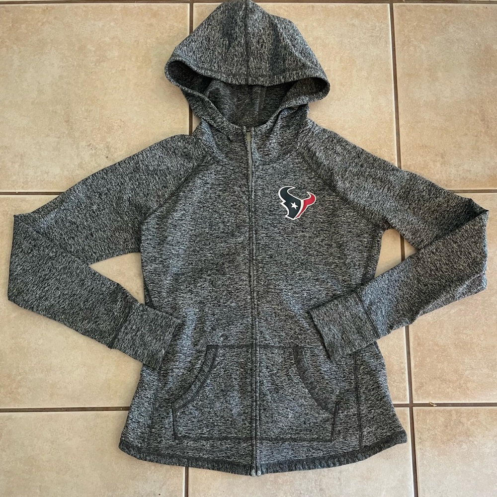 Ladies Official NFL Texans hooded zip up jacket, size medium. Smoke free home.